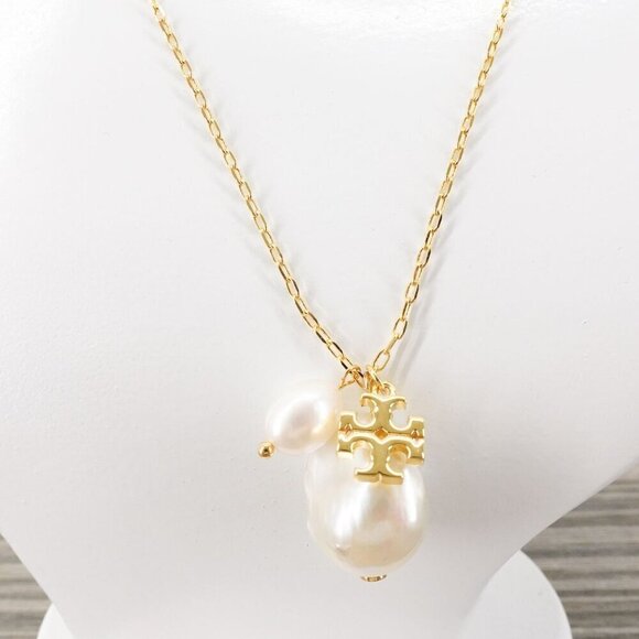 Tory Burch Kira Pearl Necklace Gold/ Ivory OS - Picture 11 of 12